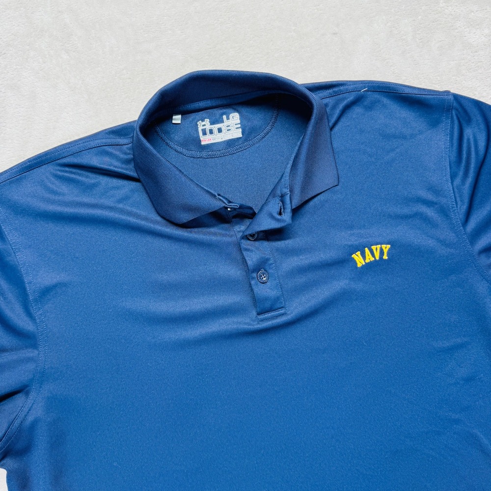 Navy Midshipmen Polo Shirt Men's Large Under Armour Loose HeatGear Football NCAA